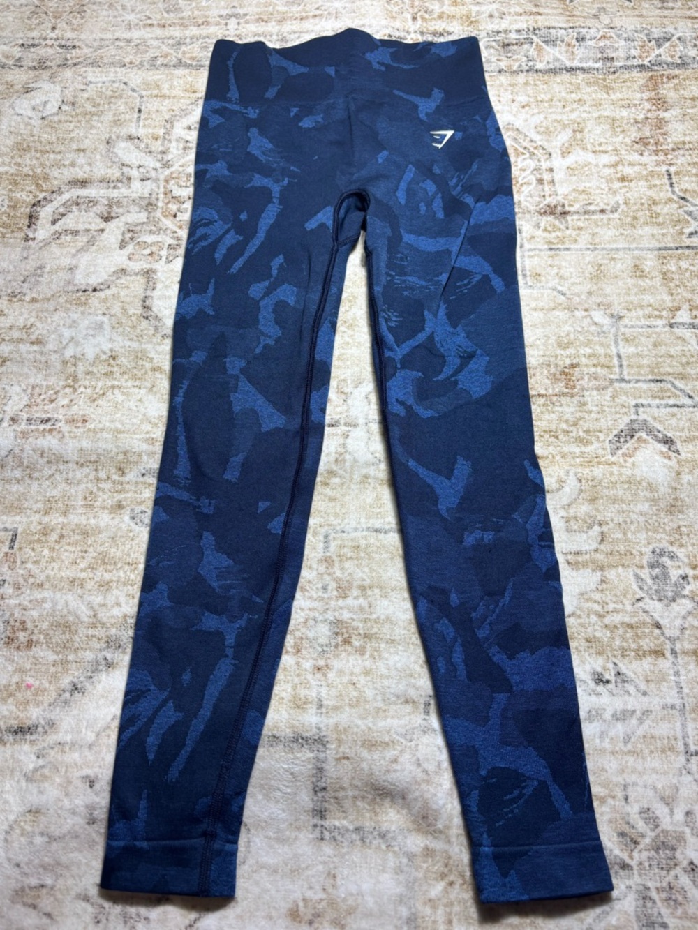 Gymshark Womens Navy Blue Camouflage Leggings